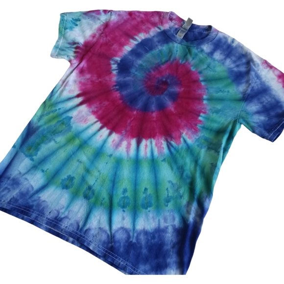 PINK VORTEX Men's Med. Tee Spiral Design Tie Dye Mermainlds Dream, Razzle Dazzle - Picture 6 of 7
